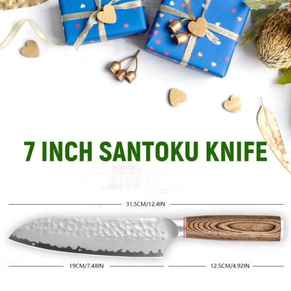 Samurai Edge Trio: Chef, Boning & Santoku Knives – 5Cr15MoV Steel, Gift-Ready Set | Hand-Forged Sharpness - Image 5