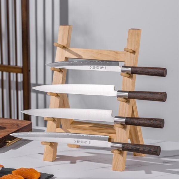 Modern Wooden Knife Rack – Countertop Storage with Secure Slots | Sleek Kitchen Organizer - Image 4