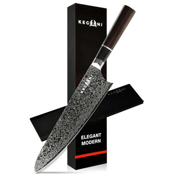 72-Layer Damascus Kiritsuke Chef Knife – VG-10 Core, Rosewood Handle & Samurai Edge | 8-inch Precision Blade