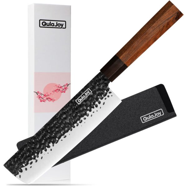 Handcrafted 7-inch Santoku Knife – Japanese Chef’s Blade with Rosewood Handle & Sheath | Razor-Sharp Precision - Image 6