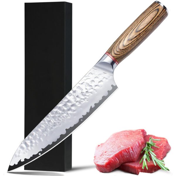 Samurai Edge Trio: Chef, Boning & Santoku Knives – 5Cr15MoV Steel, Gift-Ready Set | Hand-Forged Sharpness