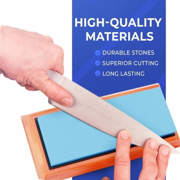 Premium Whetstone Sharpening Kit – 400/1000/6000 Grit Stones, Bamboo Base & Flattener | Lifetime Edge Mastery - Image 6