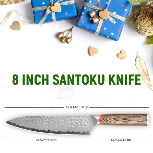 Samurai Edge Trio: Chef, Boning & Santoku Knives – 5Cr15MoV Steel, Gift-Ready Set | Hand-Forged Sharpness - Image 4