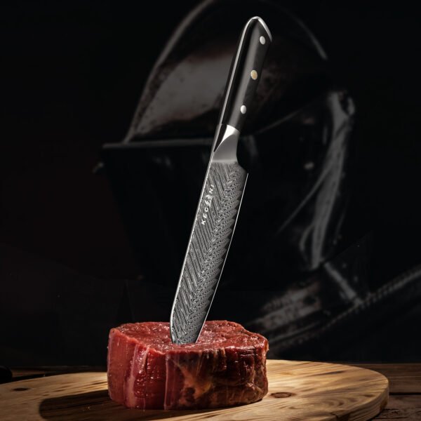 73-Layer Damascus Steel Santoku Knife – AUS-10 Core, Razor Edge & Ethereal Patterns | Japanese Chef’s Essential - Image 4